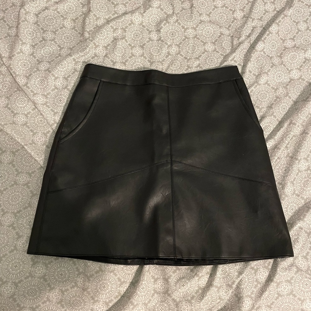Black leather skirt